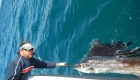 Captain Scott Lum handling a sailfish